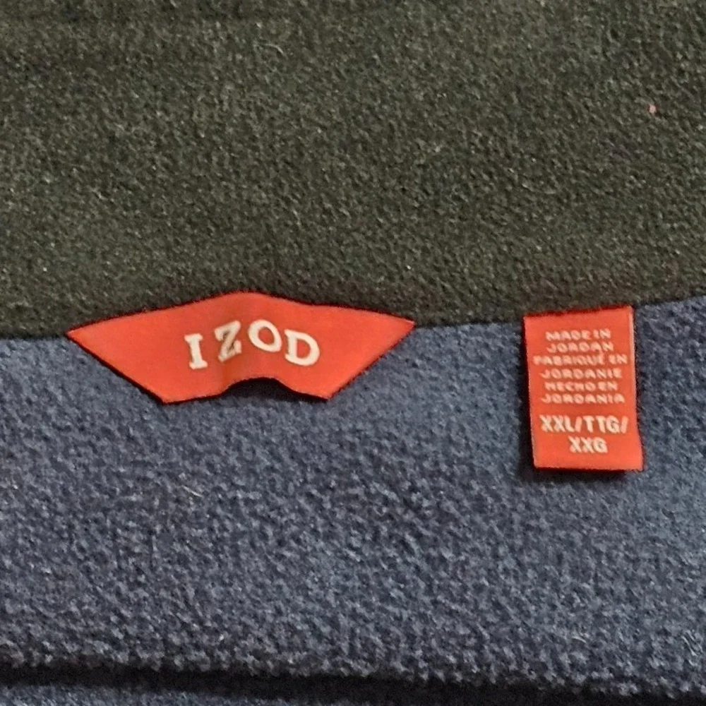 Izod Fleece Vest XXL Blue‎ Full Zip Pockets Golf